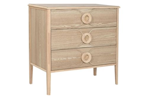Cómoda de Madera de Abeto con 3 Cajones Natural MB-219391
