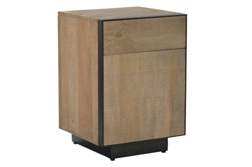 Mesita de Noche Industrial de Madera y Metal MB-221964