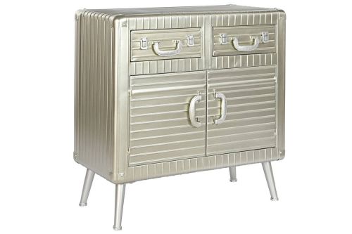 Aparador Industrial de Metal y MDF Color Plateado MB-210122