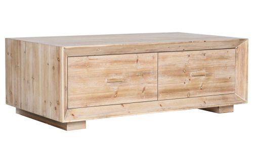 Mesa de Centro de Madera Natural con 2 Cajones MB-213018