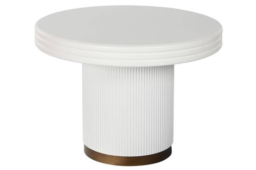 Mesa de Centro Redonda Blanca de Madera MDF MB-216606