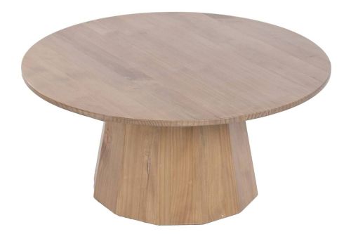 Mesa de Centro Redonda de Madera de Abeto 89 cm MB-230873