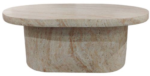 Mesa de Centro Efecto Mármol de Magnesia Ovalada MB-227600