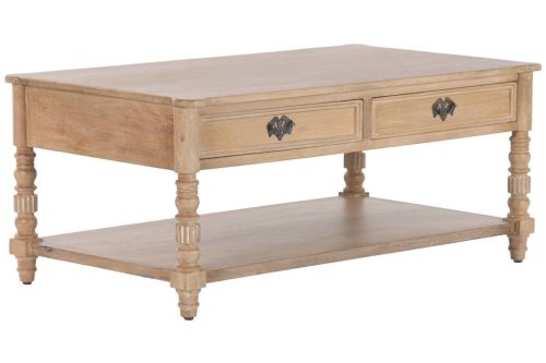 Mesa de Centro de Madera de Mango con 2 Cajones MB-223084