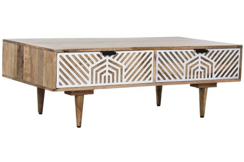 Mesa de Centro de Madera de Mango con 2 Cajones MB-212183