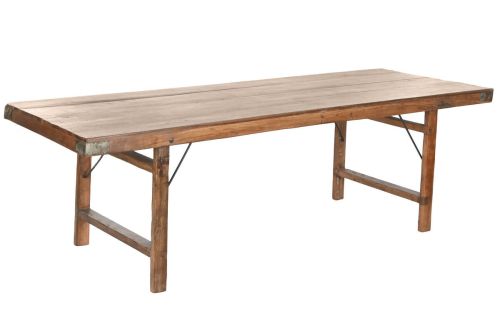 Mesa de Centro Plegable de Madera Reciclada Natural MB-216536