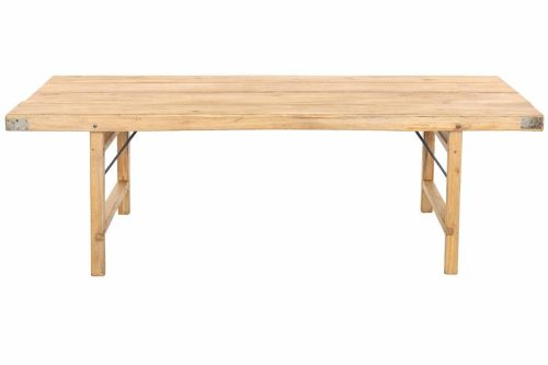 Mesa de Centro Plegable de Madera Reciclada Natural MB-229858