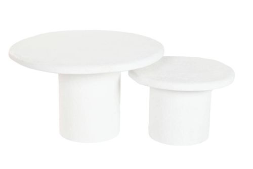 Mesa de Centro Nido Set de 2 Redondas en Madera Reciclada MANGO MB-219467