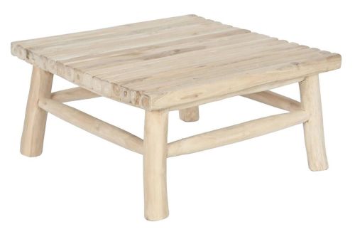 Mesa de Centro Cuadrada de Madera de Teca Natural MB-208050