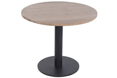 Mesa de Comedor Redonda de Acacia con Base de Metal MB-227286