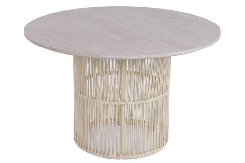 Mesa de Comedor Redonda de MDF con Base de Ratán MB-226679