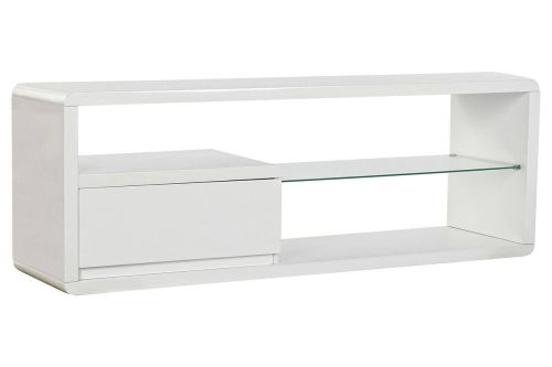 Mueble TV Moderno de MDF con Cristal Blanco MB-188064