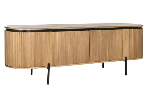 Mueble TV de Madera de Paulownia Natural con 4 Puertas MB-208697