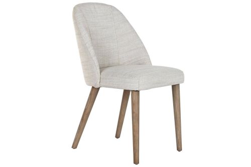 Silla de Comedor Tapizada Beige con Patas de Fresno MB-221652