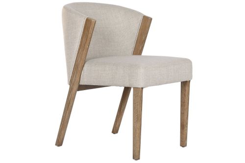 Silla de Comedor Tapizada Beige en Madera de Fresno MB-221649