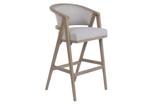 Taburete Alto Tapizado en Poliéster y Madera de Fresno MB-225985