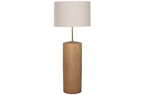 Lámpara de Pie Cerámica Y Lino Beige LA-217694
