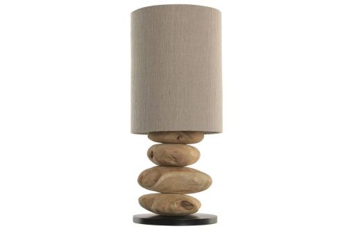 Lámpara de Mesa Teca Y Hierro LA-223734