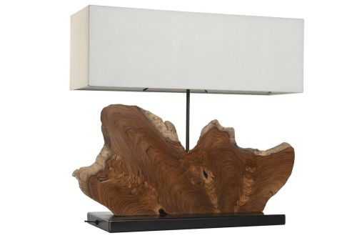 Lámpara de Mesa Teca Y Hierro LA-217901