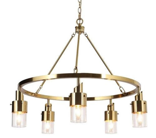 Lámpara de Techo Metal Y Cristal Dorado LA-206014