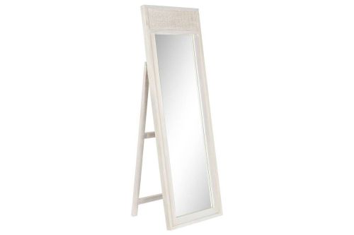 Espejo de Pie Vestidor Mango y Ratán Blanco Roto MB-215078