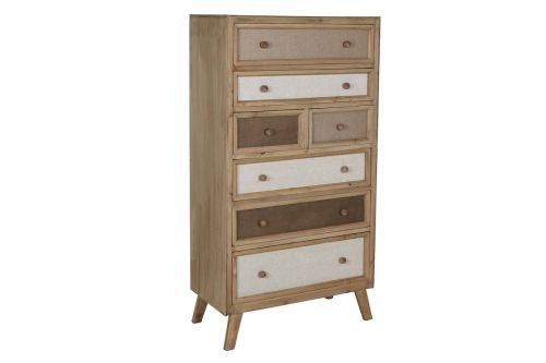 Cajonera de Madera de Abeto con 7 Cajones de Lino MB-216620