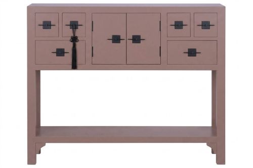 Consola Oriental de Madera de Abeto Acabado Moca MB-230819