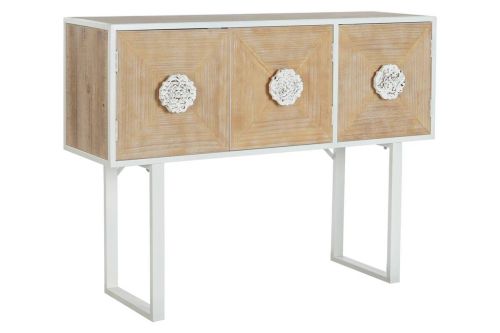 Consola de Recibidor de Madera de Abeto y Metal Blanco MB-206500