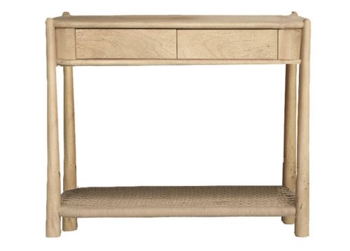 Consola de Recibidor de Madera de Acacia con 2 Cajones MB-226689