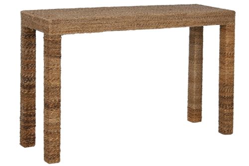 Consola de Recibidor de Fibra Natural y Madera de Teca MB-220078