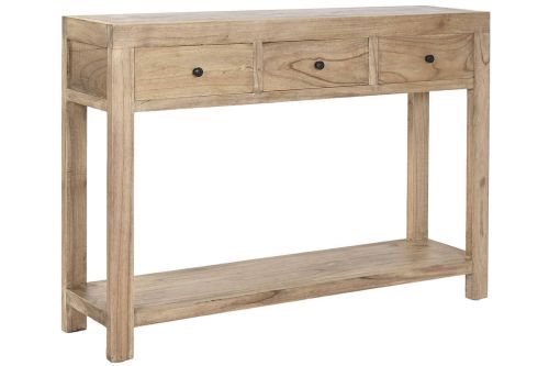 Consola de Madera Mindi con 3 Cajones Acabado Natural MB-221504