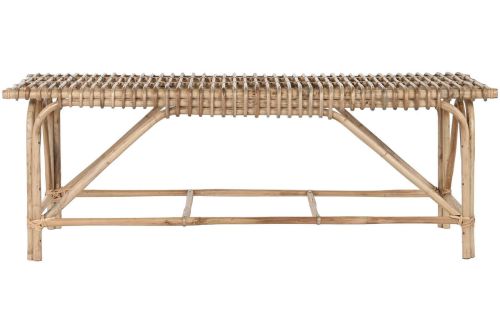 Descalzadora de Madera con Asiento de Mimbre Natural MB-217799