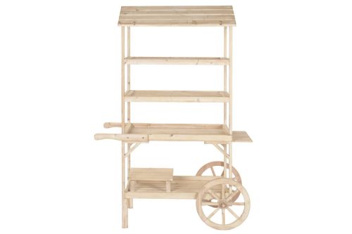 Expositor de Madera Natural con Ruedas de Abeto de 115 cm MB-224501