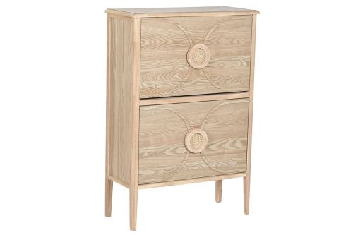 Zapatero de Madera Natural con 2 Puertas Abatibles MB-219392