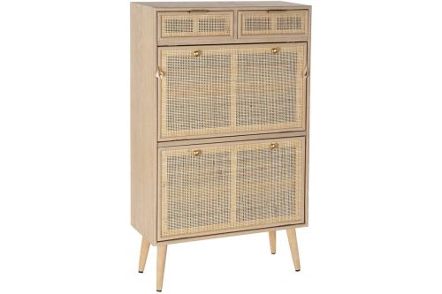 Zapatero de Madera de Paulownia con Rejilla Natural