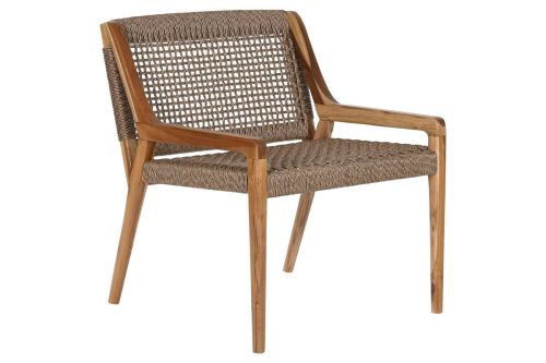 Silla de Teca y Fibra Sintética Marrón MB-221572