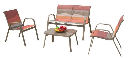 Conjunto de Jardín 4 Piezas Acero y Poliéster SUNSET MB-224530