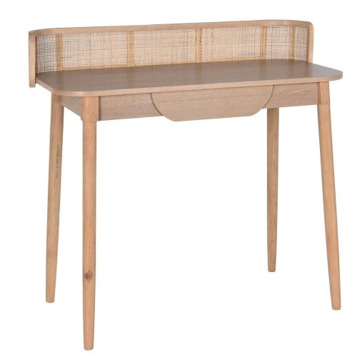 Escritorio de Madera y Ratán Natural 100x45 cm MB-199019