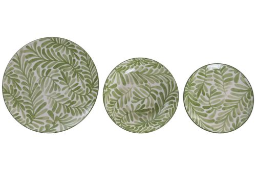 Vajilla de Porcelana 18 Piezas con Hojas Verdes PC-233629