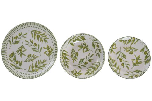 Vajilla de Porcelana 12 Piezas Verde Olivo PC-233632