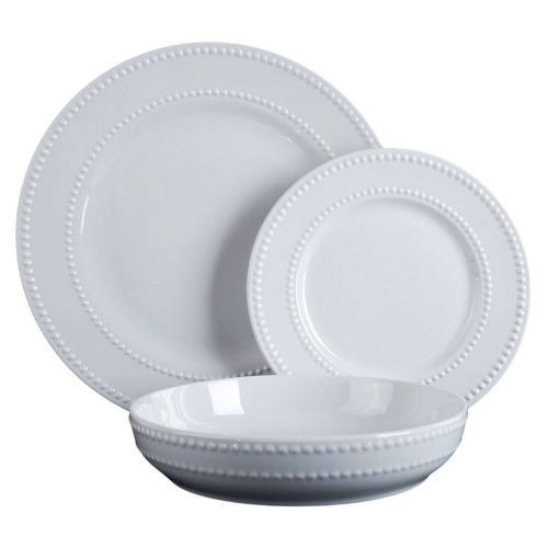 Vajilla de Porcelana Blanca de 18 Piezas PERLA PC-228236