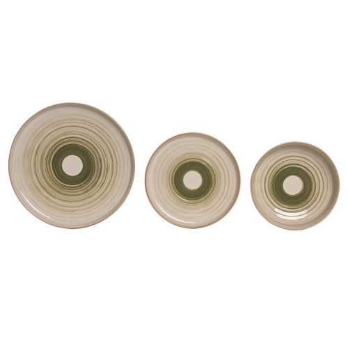 Vajilla de 18 Piezas de Gres Verde con Relieve PC-223609
