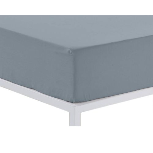 Sábana Bajera Ajustable Color Acero Cama de 90