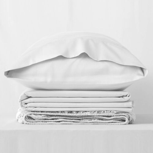 Juego de Sábanas de Algodón Orgánico 300 hilos Blanco 135 cm