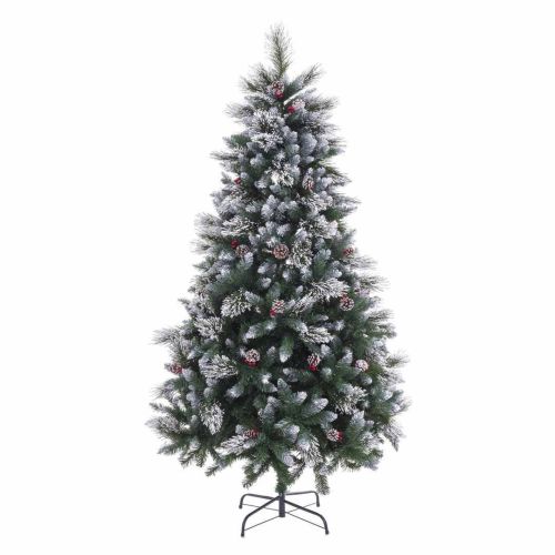 Árbol de Navidad Mixto con Nieve, Piñas y Acebo 210 cm 118590