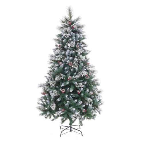 Árbol Mixto de Navidad con Nieve y Acebo 150 CM