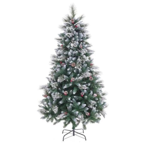 Árbol Verde de Navidad Mixto con Nieve 180 Cm