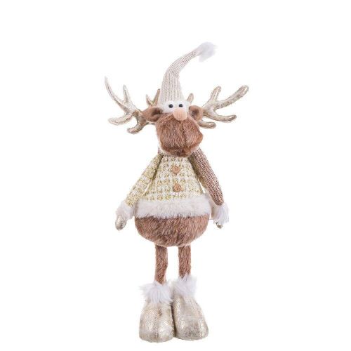 Figura Decorativa de Navidad Ciervo de Pie en Poliéster 722831