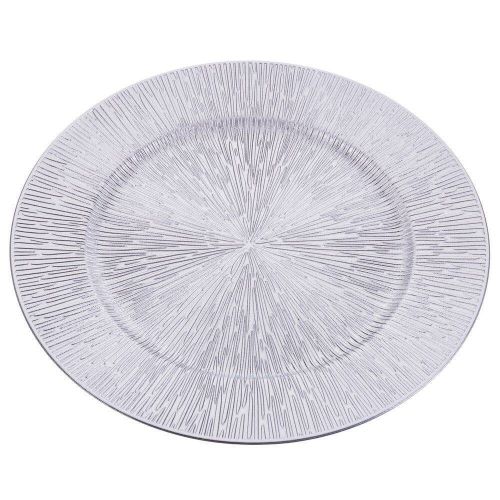 Plato Bajo Decorativo en Polipropileno Plata 722409