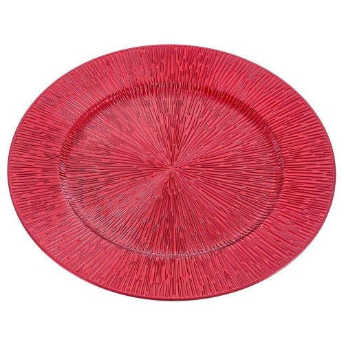 Plato Bajo Decorativo en Polipropileno Rojo 722410
